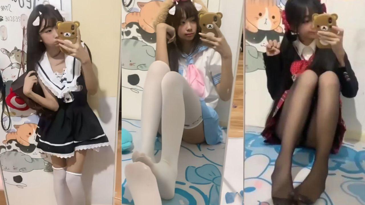 湖南长沙实验中学 刘可欣 清纯学生妹调教视频泄露 制服女仆JK黑丝下白虎嫩穴自摸生疏却诱人！