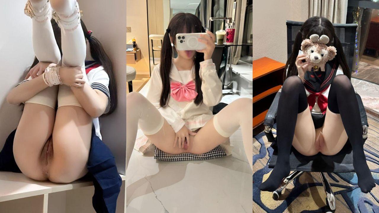 少萝福利姬萌混过关福利合集流出 白丝JK萌妹劈腿露穴假屌猛插茂密小穴白浆横流！