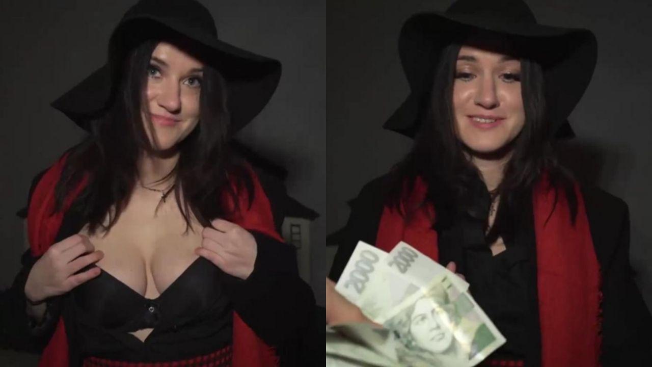 捷克街头搭讪系列 雪夜猎艳吉他卖艺美女 渔网袜丁字裤性感迷人 无套抽插最后侧入内射！