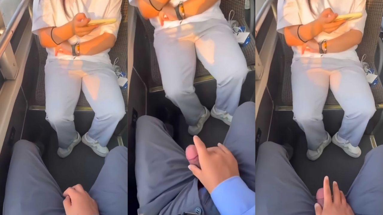 年度尴尬名场面 男子公交车上直接正对着妹子漏大鸡鸡 谁知妹子竟沉迷手机毫不理睬