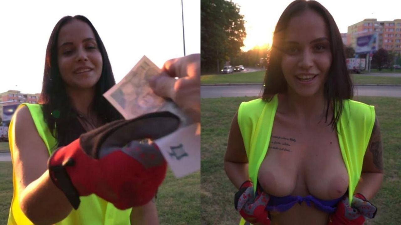 捷克街头搭讪系列 公园捡垃圾女混混视频流出 环卫工蓝内衣小麦色肌肤 跪地口交女上位颜射封面图