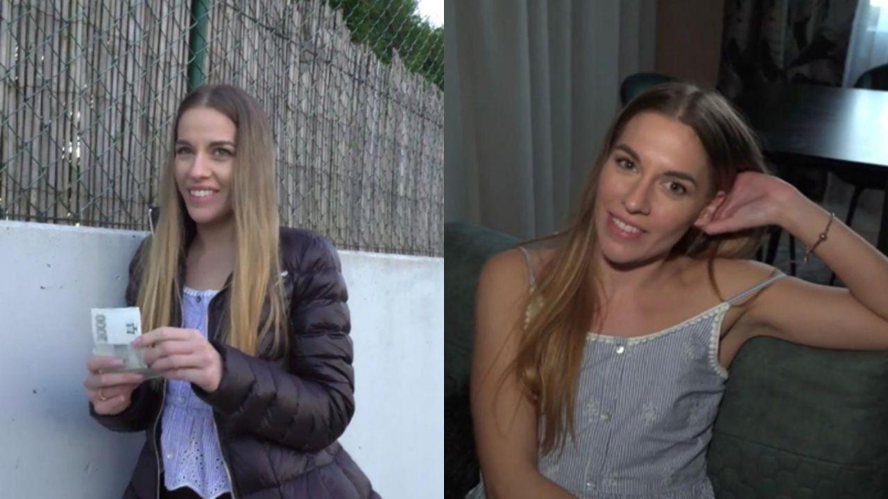 捷克街头搭讪系列 猎艳颜值美女视频流出 琥珀绿眼小吊带 娇小粉乳白虎穴后入背射爽炸封面图